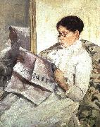 Mary Cassatt Reading Le Figaro painting